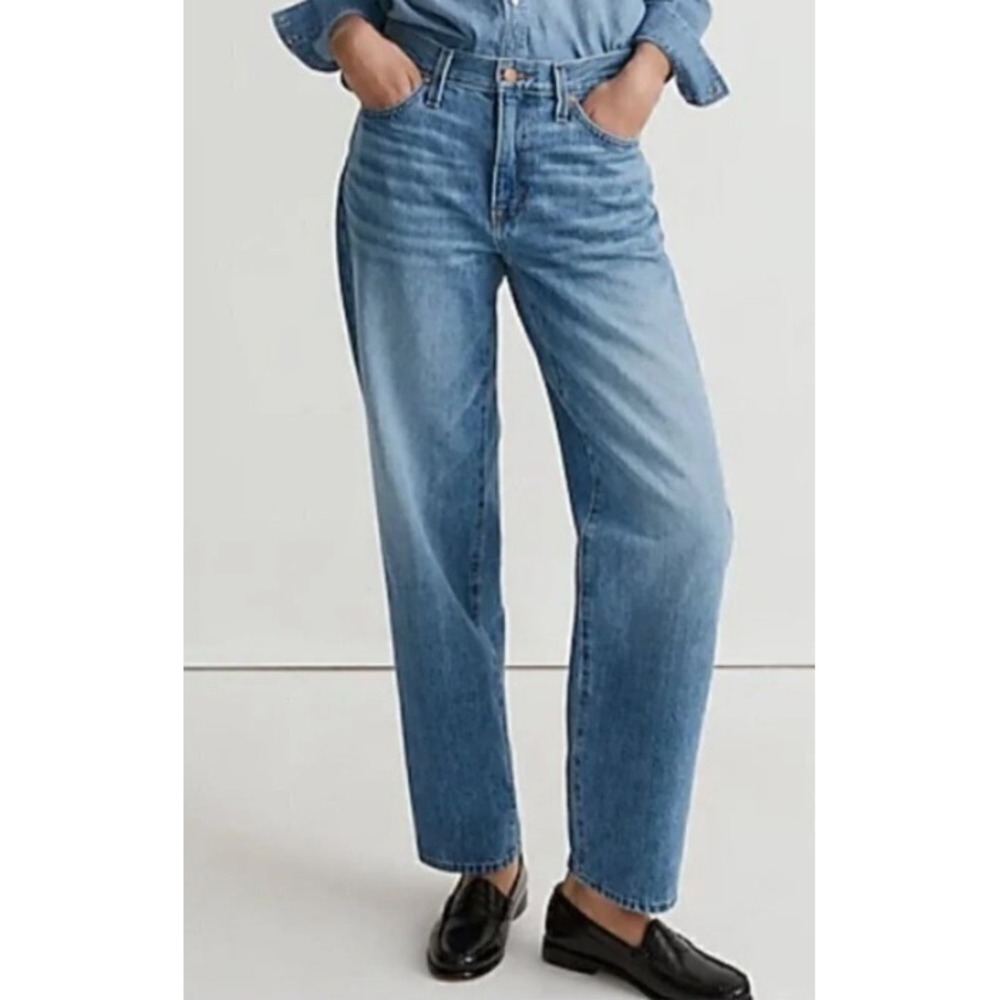 Madewell The Slouchy Boyjean Straight Leg Denim Jeans Medium Wash Size 27